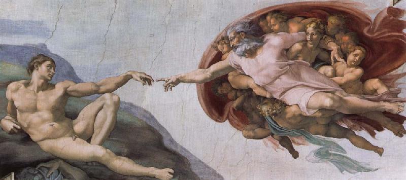 Michelangelo Buonarroti Creation of Adam Sweden oil painting art